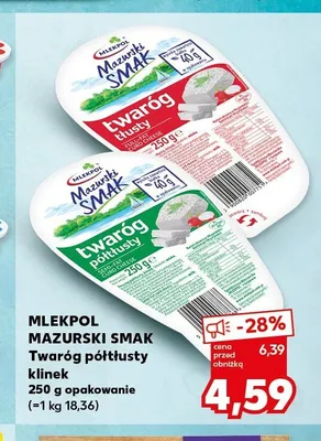 Twaróg tłusty klinek Mlekpol Mazurski Smak promocja w Kaufland