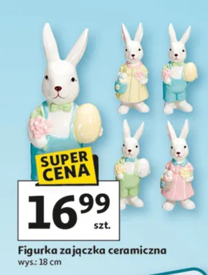 Figurka zajączka ceramiczna promocja w Auchan