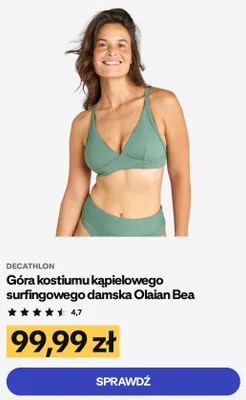 Góra kostiumu kąpielowego surfingowego damska Olaian Bea promocja w Decathlon