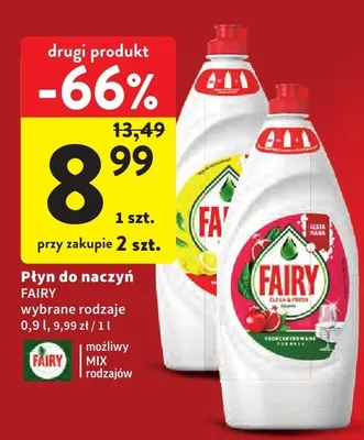 Płyn do naczyń Fairy promocja w Intermarche