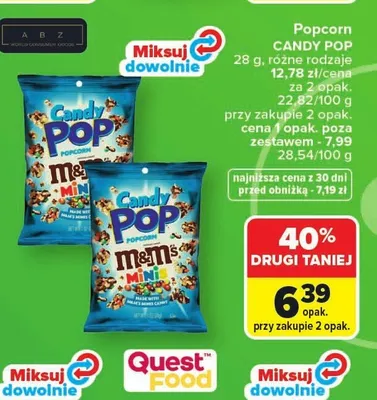 Popcorn CANDY POP M&M's Minis promocja w Carrefour