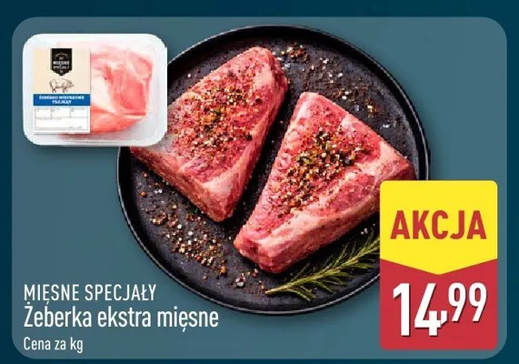 Żeberka ekstra mięsne promocja w Aldi