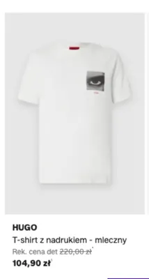 T-shirt z nadrukiem HUGO mleczny promocja w Lounge by Zalando