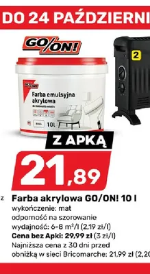 Farba akrylowa GO/ON! promocja w Bricomarche