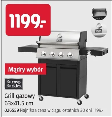 Grill gazowy 63x41.5 cm promocja w Jula