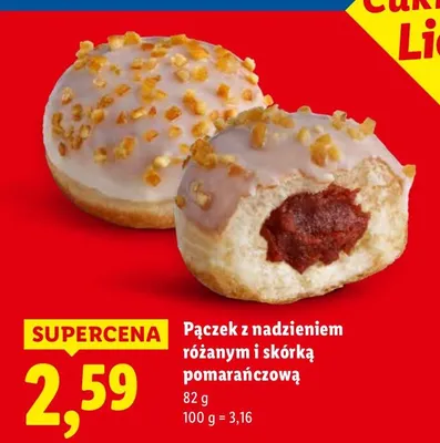 Pączek z nadzieniem różanym i skórką pomarańczową promocja w Lidl