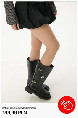 Botki z dekoracyjnymi klamrami Cropp promocja w Cropp