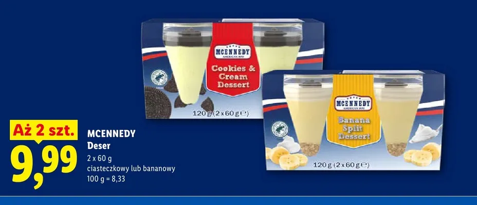 Deser ciasteczkowy 2-pak McEnnedy promocja w Lidl
