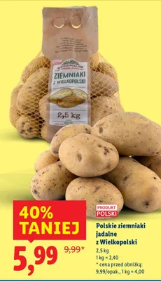 Ziemniaki jadalne z Wielkopolski 2,5 kg promocja w Lidl