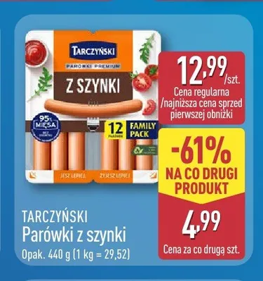 Parówki z szynki Tarczyński promocja w Aldi
