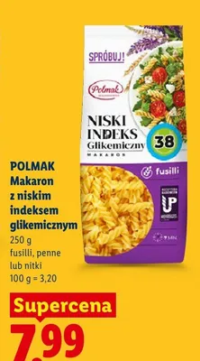 Makaron nitki z niskim indeksem glikemicznym Polmak promocja w Lidl