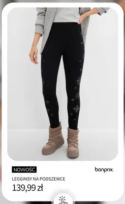 Legginsy na podszewce Bonprix promocja w bonprix