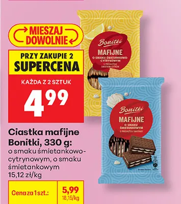 Ciastka mafijne o smaku śmietankowo-cytrynowym Bonitki promocja w Biedronka
