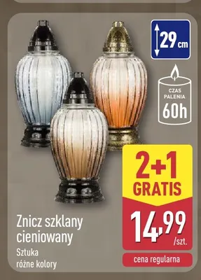 Znicz szklany cieniowany promocja w Aldi