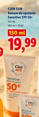 Balsam do opalania Sensitive Cien Sun SPF 50+ promocja w Lidl