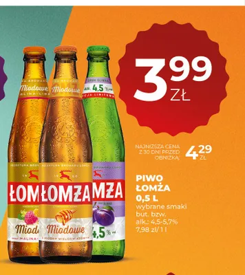 Piwo Łomża Miodowe Malina-Lipa promocja w Duży Ben