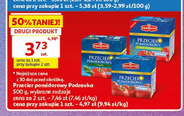 Przecier pomidorowy z bazylią Podravka promocja w Auchan