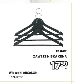 Wieszaki Absalon 3-pak promocja w Jysk