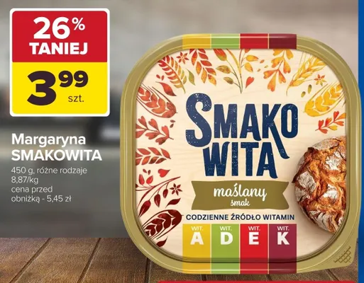 Margaryna Smakowita maślany smak promocja w Carrefour