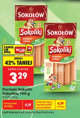 Parówki Sokoliki Sokołów promocja w Biedronka