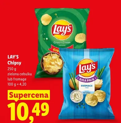 Chipsy Lay's zielona cebulka promocja w Lidl