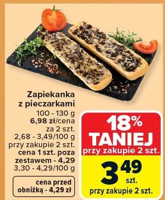 Zapiekanka z pieczarkami promocja w Carrefour