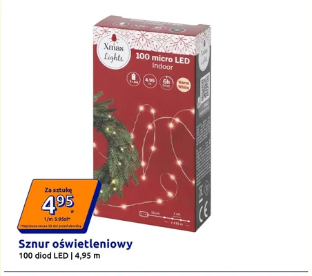 Sznur oświetleniowy 100 diod LED 4,95 m Xmas Lights promocja w Action
