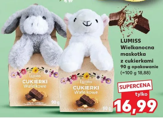 Wielkanocna maskotka z cukierkami promocja w Kaufland