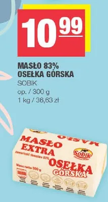 Masło 83% osełka górska promocja w SPAR