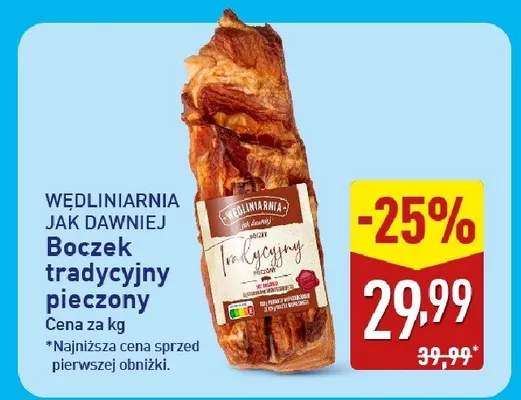 Boczek tradycyjny pieczony promocja w Aldi