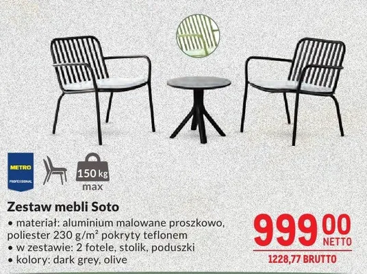 Zestaw mebli ogrodowych Soto promocja w Makro