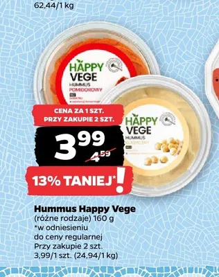 Hummus Happy Vege promocja w Netto