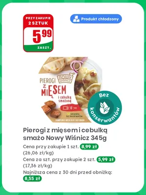 Pierogi z mięsem i cebulką smażoną Nowy Wiśnicz promocja w Dino