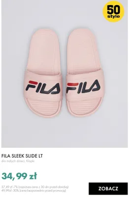 Klapki dla małych dzieci FILA SLEEK SLIDE LT promocja w 50 style