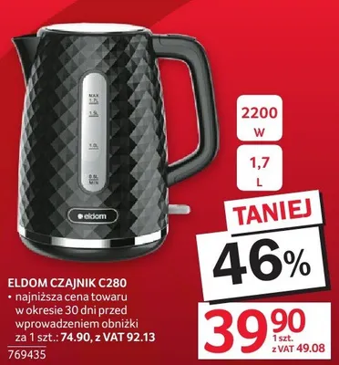 Czajnik elektryczny C280 Eldom promocja w Selgros