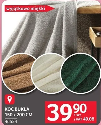 Koc bukla 150 x 200 CM promocja w Selgros