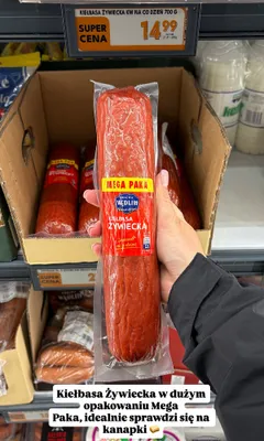 Kiełbasa Żywiecka Kraina Wędlin Na co dzień Mega Paka promocja w Biedronka