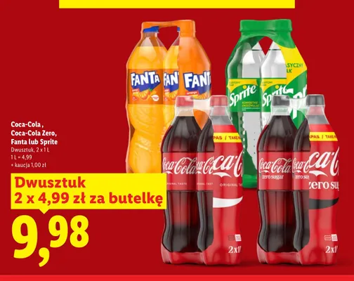 Napój gazowany Fanta 2-pak 1 l promocja w Lidl