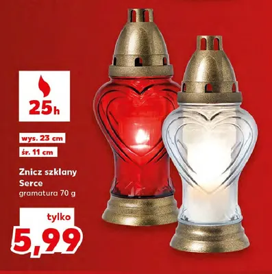 Znicz szklany Serce promocja w Kaufland