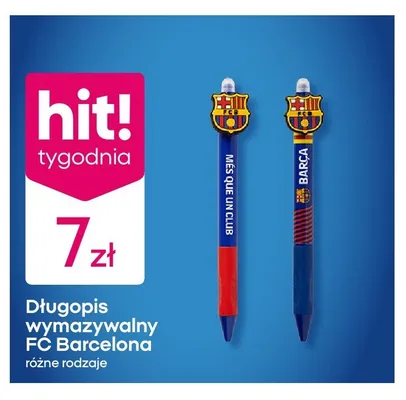 Długopis wymazywalny FC Barcelona promocja w Pepco