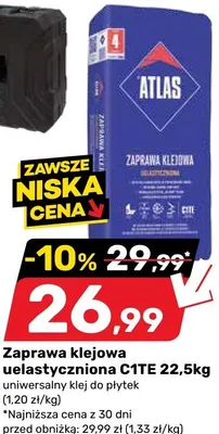 Zaprawa klejowa uelastyczniona Atlas C1TE 22,5kg promocja w Bricomarche