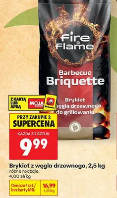 Brykiet z węgla drzewnego Fire & Flame promocja w Biedronka
