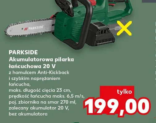 Akumulatorowa pilarka łańcuchowa Parkside promocja w Kaufland