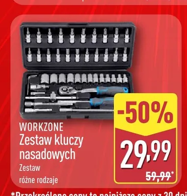 Zestaw kluczy nasadowych Workzone promocja w Aldi
