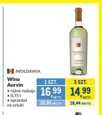 Wino Aurvin promocja w Makro