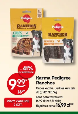 Karma dla psa Pedigree Ranchos Cubes kaczka promocja w Żabka
