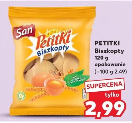 Petitki siszkopty 120g opakowanie (=100 g 2,49) promocja w Kaufland