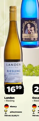 Wino białe Landen Riesling półwytrawne promocja w Netto