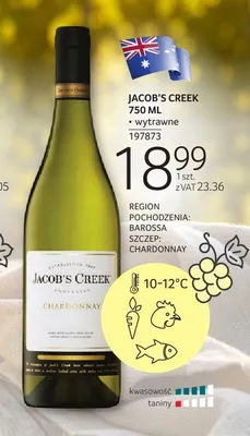 Wino białe Jacob's Creek Chardonnay promocja w Selgros