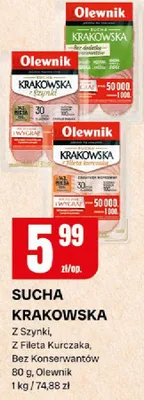 Sucha krakowska Z Szynki, Z Fileta Kurczaka, Bez Konserwantów promocja w Chorten